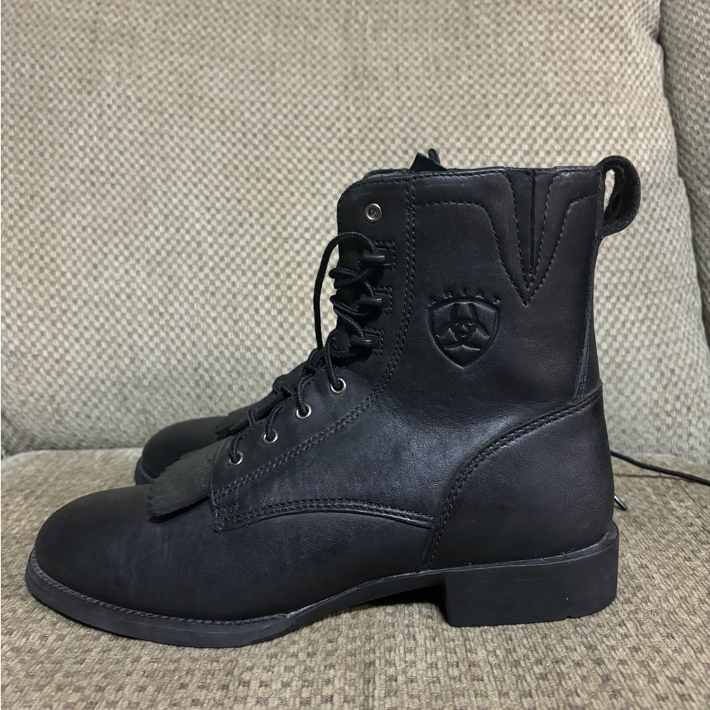 Ariat Black Lace-Up Leather Women's Boots